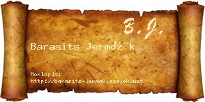 Barasits Jermák névjegykártya